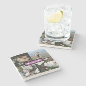 Moderne foto collage toevoegen stenen onderzetter (Zijkant)