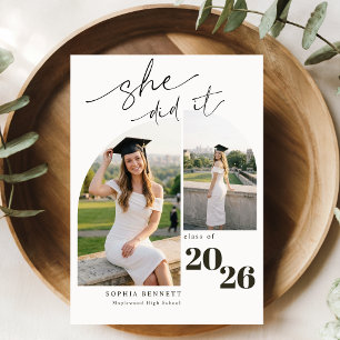 Moderne foto-collage uitnodiging voor eindexamenfe