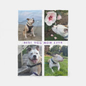 Moderne foto-collage voor de beste hond-moeder fleece deken (Voorkant)