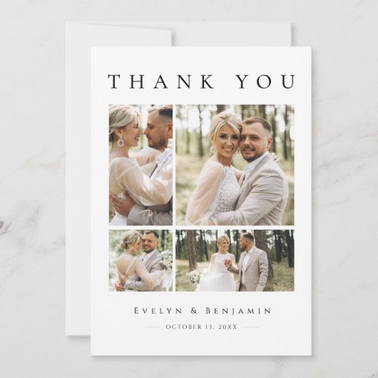 Moderne foto Collage Weddenschap Hartelijk dank Bedankkaart (Voorkant)