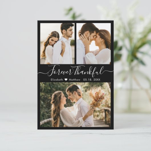 Moderne foto Collage Weddenschap Hartelijk dank Bedankkaart (Staand voorkant)
