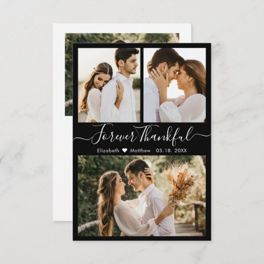 Moderne foto Collage Weddenschap Hartelijk dank Bedankkaart (Voorkant / Achterkant)