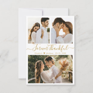 Moderne foto Collage Weddenschap Hartelijk dank Bedankkaart