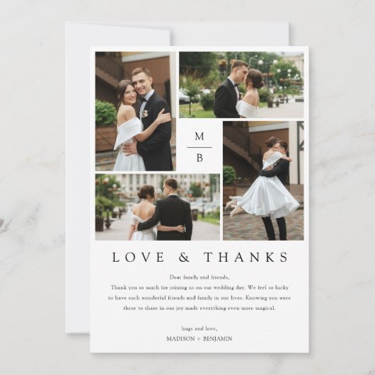 Moderne foto Collage Weddenschap Hartelijk dank Kaart (Voorkant)