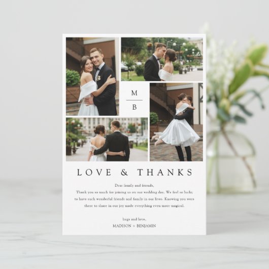 Moderne foto Collage Weddenschap Hartelijk dank Kaart (Staand voorkant)