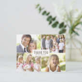 Moderne foto Collage Wedding Dank je Briefkaart (Staand voorkant)