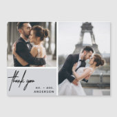 Moderne foto Collage Wedding Gray Bedankt (Voorkant)