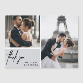 Moderne foto Collage Wedding Gray Bedankt