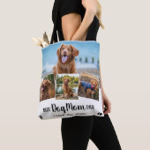 Moderne foto Collage White Best Dog mama Tote Bag (Dichtbij)