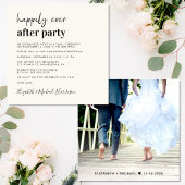 Moderne Foto Cream Bruiloft Receptie Kaart