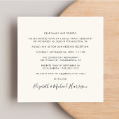 Moderne Foto Cream Bruiloft Receptie Kaart