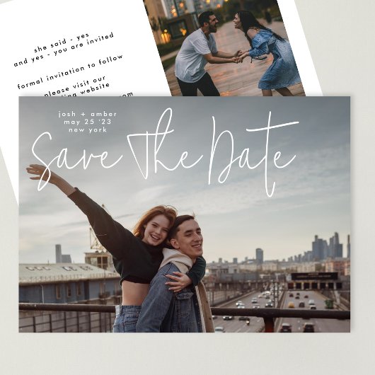 Moderne foto Custom WEDDING Save the Date Kaart