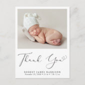 Moderne foto Dank je geboorte Aankondigingskaart (Voorkant)