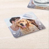 Moderne foto Dank je Hondenliefhebber Pet Wedding Kartonnen Onderzetters (Schuin)