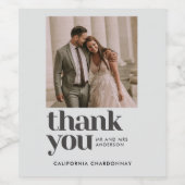 Moderne foto dank u huwelijksgunst wijn etiket (Enkel label)