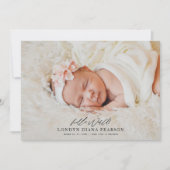 Moderne foto dank u pasgeboren geboorte aankondigi bedankkaart (Voorkant)