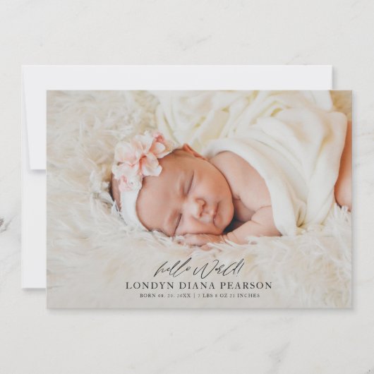 Moderne foto dank u pasgeboren geboorte aankondigi bedankkaart (Voorkant)