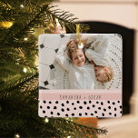 Moderne foto deegel persoonlijke naam Gift Keramisch Ornament<br><div class="desc">Moderne foto deegel persoonlijke naam Gift</div>