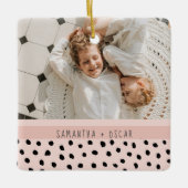 Moderne foto deegel persoonlijke naam Gift Keramisch Ornament (Voorkant)