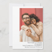 Moderne foto die er nu eindelijk komt, simpel save the date (Achterkant)