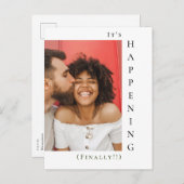 Moderne foto die er nu eindelijk komt, simpele sa aankondigingskaart (Voorkant / Achterkant)