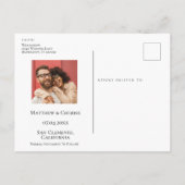 Moderne foto die er nu eindelijk komt, simpele sa aankondigingskaart (Achterkant)