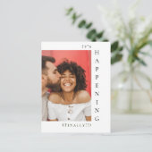 Moderne foto die er nu eindelijk komt, simpele sa aankondigingskaart (Staand voorkant)