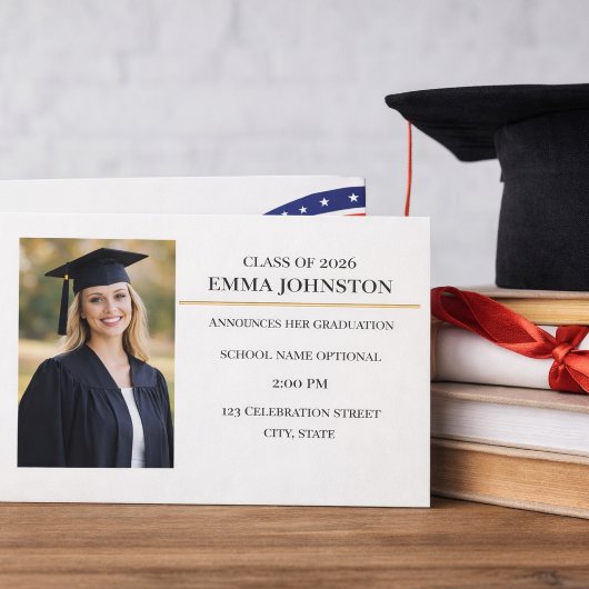 Moderne foto diploma uitnodiging aankondiging