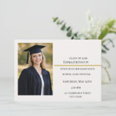 Moderne foto diploma uitnodiging aankondiging (Staand voorkant)