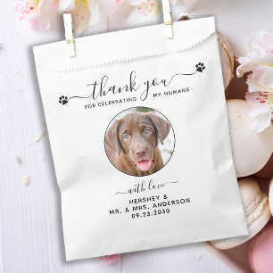 Moderne foto Doggie Bag bedankt voor je bruiloft Bedankzakje