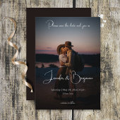 Moderne foto Donkere minimale bruiloft Save The Date