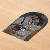 Moderne foto donkere overlay script bruiloft acryl uitnodigingen (Laagn)