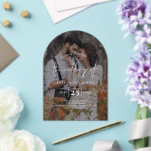 Moderne foto donkere overlay script bruiloft acryl uitnodigingen (Insitu (Huwelijk))