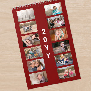Moderne foto donkerrode omslag kalender