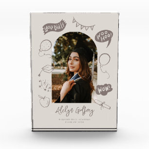 Moderne foto Doodle Afstuderen Beige Keepsake