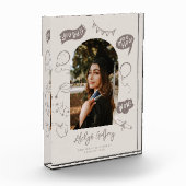 Moderne foto Doodle Afstuderen Beige Keepsake (Links)