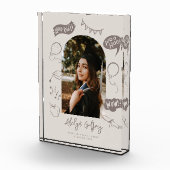 Moderne foto Doodle Afstuderen Beige Keepsake (Rechts)