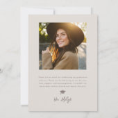 Moderne foto Doodle Afstuderen Sand Beige Aankondiging (Achterkant)