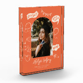 Moderne foto Doodle Afstuderen Sinaasappel Keepsak (Links)