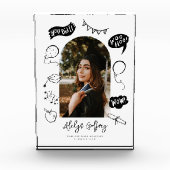 Moderne Foto Doodle Afstuderen Witte Keepsake (Voorkant)