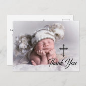 Moderne foto doop dank u briefkaart (Voorkant / Achterkant)