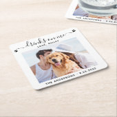 Moderne foto-Drinken op mijn hondenband Kartonnen Onderzetters (Schuin)