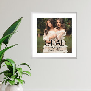 Moderne foto dubbele afgestudeerde middelbare scho folie afdrukken