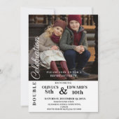 Moderne foto dubbele viering verjaardag  kaart (Voorkant)