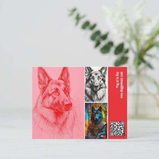 Moderne foto Duitse Herdershond Briefkaart (Staand voorkant)