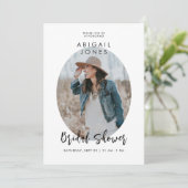 Moderne foto Dusty Blue Vrijgezellenfeest Kaart (Staand voorkant)