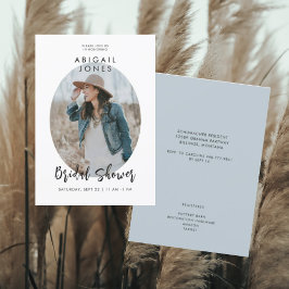 Moderne foto Dusty Blue Vrijgezellenfeest Kaart