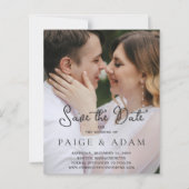 Moderne foto-editorial huwelijks-'Save the Date' (Voorkant)