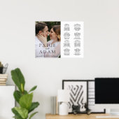 Moderne Foto Editoriale Trouwzaalstoelindeling Poster (Thuiskantoor)