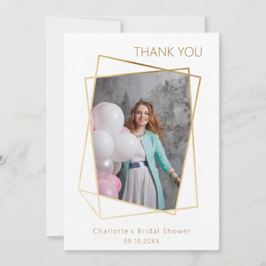 Moderne foto eenvoudig Vrijgezellenfeest Dank u ka Bedankkaart (Voorkant)